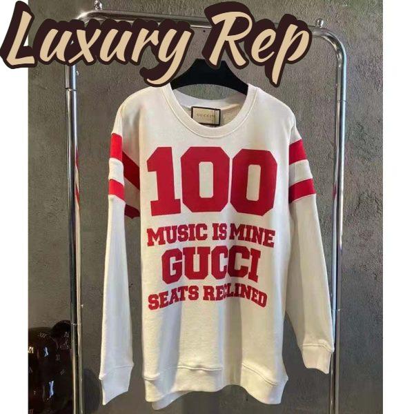 Replica Gucci GG Women Gucci 100 Cotton Sweatshirt Off-White Heavy Felted Jersey 3