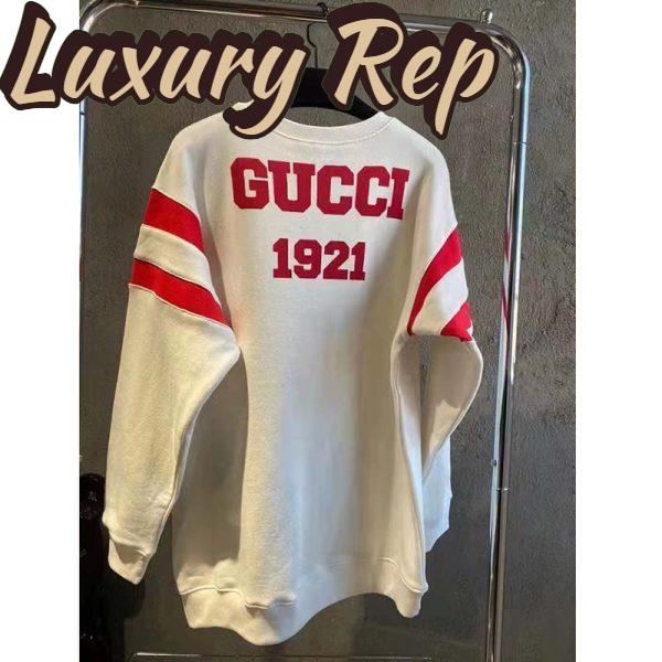 Replica Gucci GG Women Gucci 100 Cotton Sweatshirt Off-White Heavy Felted Jersey 4