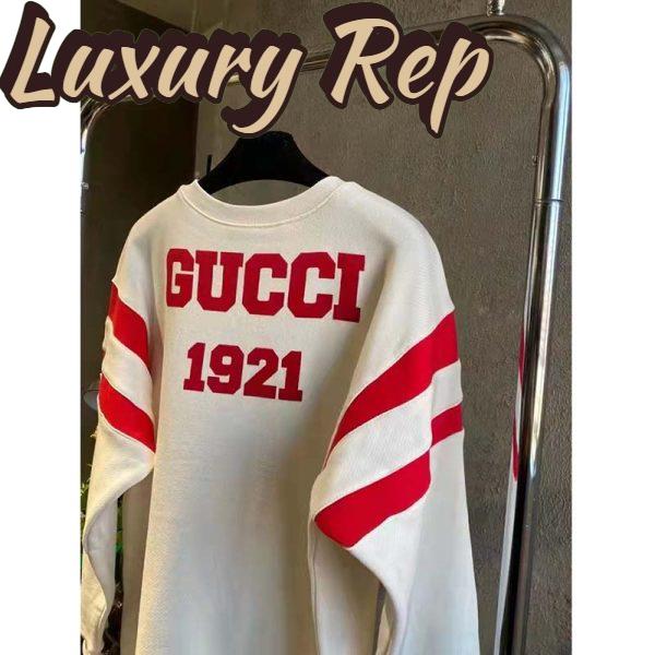 Replica Gucci GG Women Gucci 100 Cotton Sweatshirt Off-White Heavy Felted Jersey 5