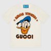 Replica Gucci Men Disney x Gucci Donald Duck T-Shirt Cotton Jersey Crewneck Oversize Fit-White