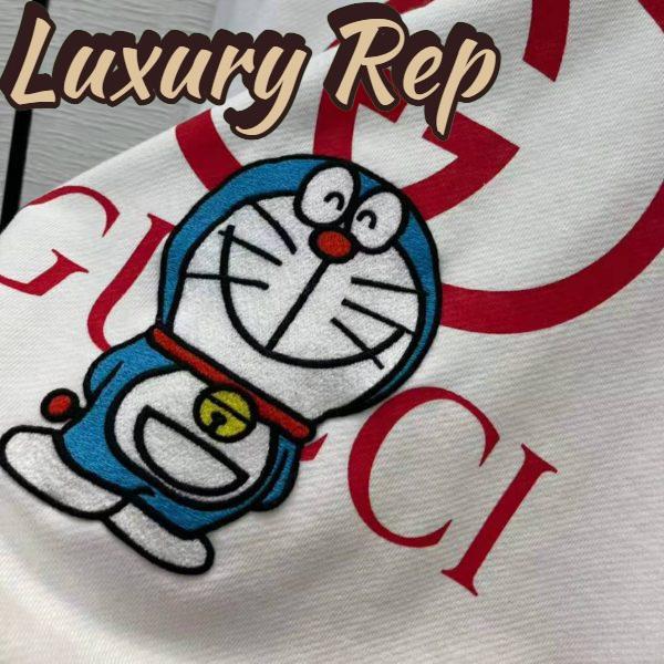 Replica Gucci Men Doraemon x Gucci Cotton Sweatshirt Crewneck Oversized Fit-White 7