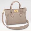 Replica Louis Vuitton LV Women On My Side PM Tote Bag Beige Perforated Calf Leather