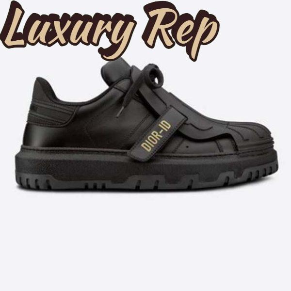 Replica Dior Women Dior-ID Sneaker Black Calfskin and Rubber