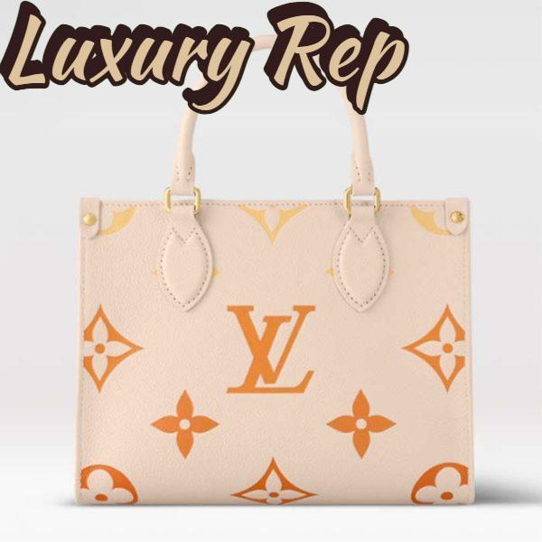 Replica Louis Vuitton LV Women OnTheGo PM​ Neutral Gradient Monogram Empreinte Embossed Cowhide Leather