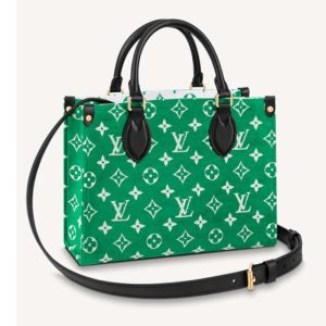 Replica Louis Vuitton LV Women OnTheGo PM Tote Bag Green Monogram Jacquard Velvet