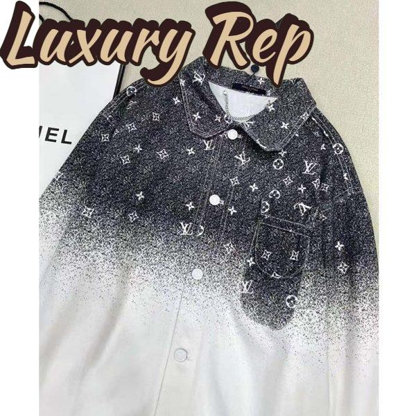 Replica Louis Vuitton Men LV Workwear Shirt Cotton Grey Loose Fit 5