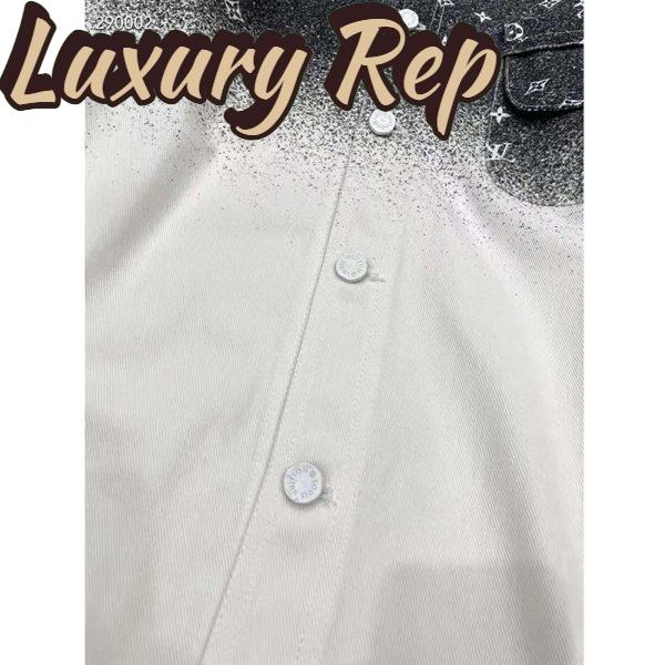 Replica Louis Vuitton Men LV Workwear Shirt Cotton Grey Loose Fit 11
