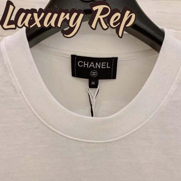 Replica Chanel Women Sweatshirt in Cotton Black White Navy Blue & Silver 10