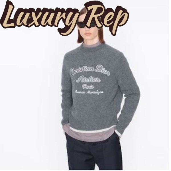 Replica Dior CD Men Christian Dior Atelier Sweater Gray Wool Jersey 12