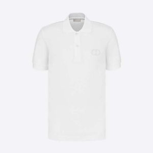 Replica Dior Men CD Icon Polo Shirt White Cotton Pique