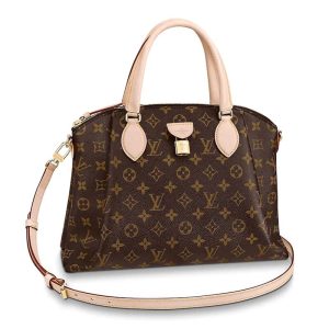 Replica Louis Vuitton LV Women Rivoli MM Handbag in Monogram Coated Canvas-Brown