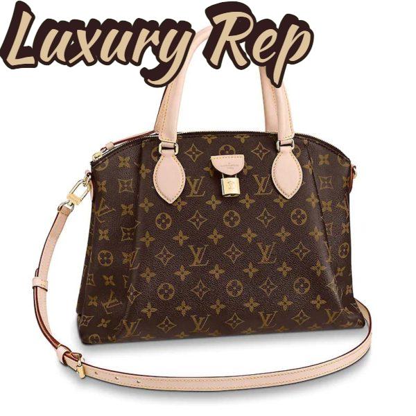 Replica Louis Vuitton LV Women Rivoli MM Handbag in Monogram Coated Canvas-Brown