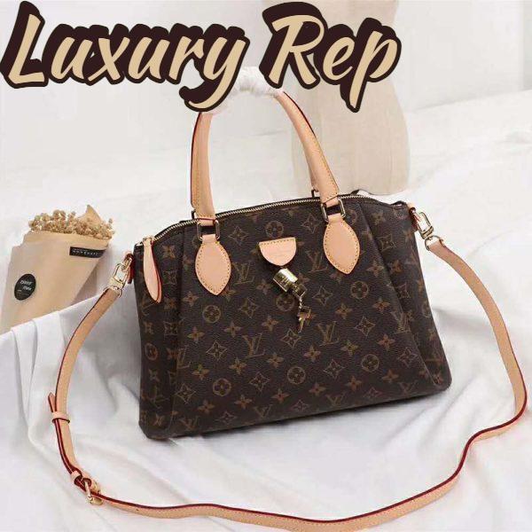 Replica Louis Vuitton LV Women Rivoli MM Handbag in Monogram Coated Canvas-Brown 3