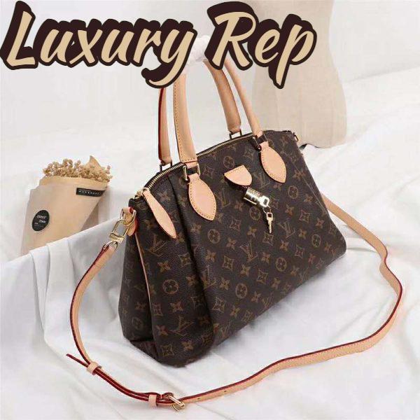 Replica Louis Vuitton LV Women Rivoli MM Handbag in Monogram Coated Canvas-Brown 4