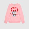 Replica Gucci Men Doraemon x Gucci Oversize T-Shirt Crewneck Red Cotton Jersey 16