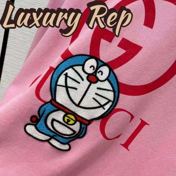 Replica Gucci Men Doraemon x Gucci Cotton Sweatshirt Crewneck Oversized Fit-Pink 6