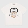 Replica Gucci Men Doraemon x Gucci Oversize T-Shirt Crewneck Red Cotton Jersey 15
