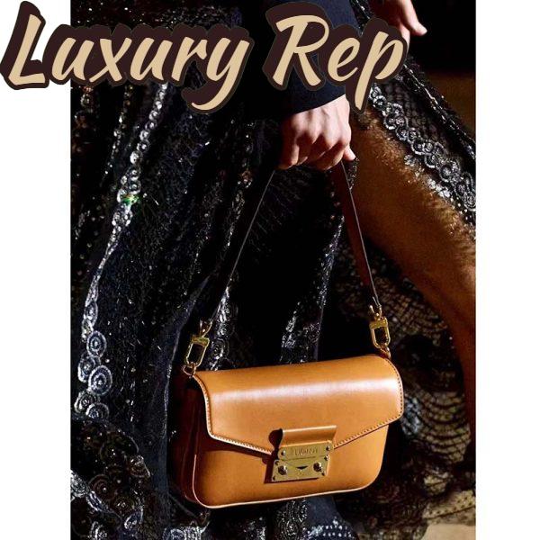 Replica Louis Vuitton LV Women Swing Brown Calfskin Leather Monogram Canvas S Lock 12