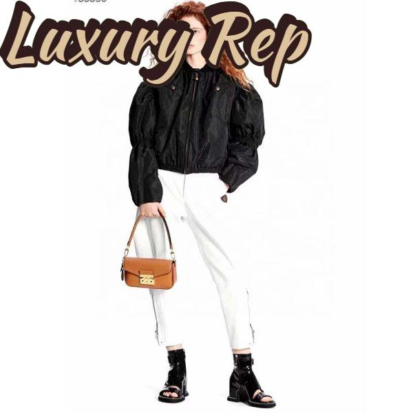Replica Louis Vuitton LV Women Swing Brown Calfskin Leather Monogram Canvas S Lock 16