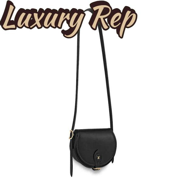 Replica Louis Vuitton LV Women Tambourin Handbag in Smooth Calf Leather-Black