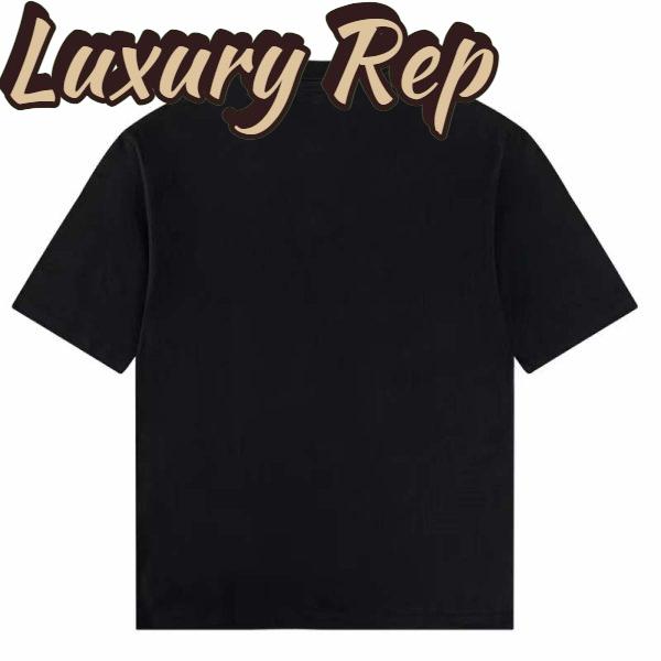 Replica Gucci GG Women Cotton Jersey T-Shirt Black Gucci Mirror Print Crewneck Oversize Fit 3