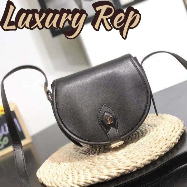 Replica Louis Vuitton LV Women Tambourin Handbag in Smooth Calf Leather-Black 4