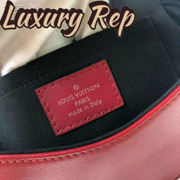 Replica Louis Vuitton LV Women Tambourin Handbag Smooth Calf Leather-Red 9