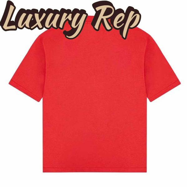 Replica Gucci GG Women Cotton Jersey T-Shirt Red Gucci Mirror Print Crewneck Oversize Fit 4