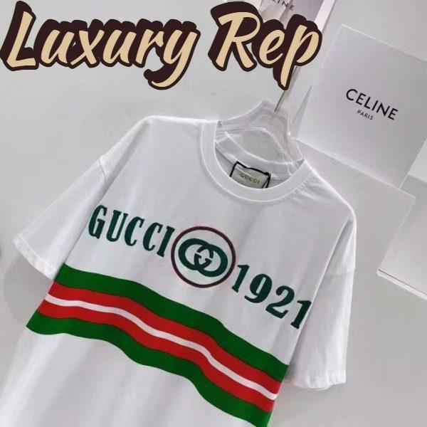 Replica Gucci GG Women Cotton T-Shirt White Cotton Jersey Crewneck Oversize Fit 4