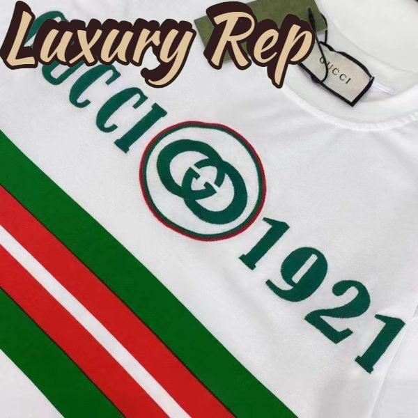 Replica Gucci GG Women Cotton T-Shirt White Cotton Jersey Crewneck Oversize Fit 6