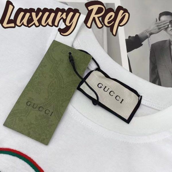 Replica Gucci GG Women Cotton T-Shirt White Cotton Jersey Crewneck Oversize Fit 9