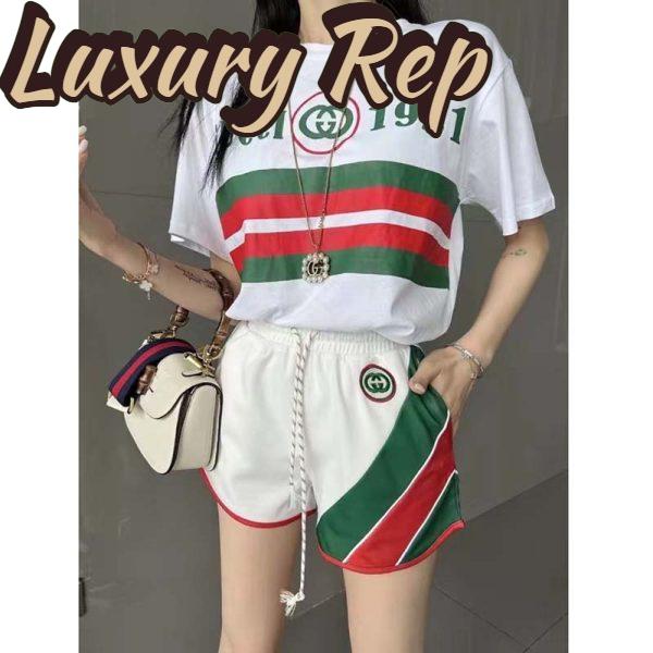 Replica Gucci GG Women Cotton T-Shirt White Cotton Jersey Crewneck Oversize Fit 17