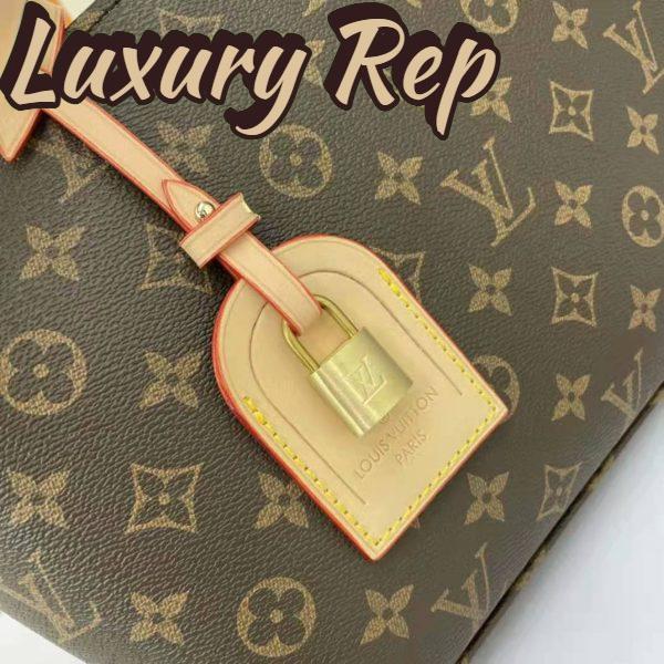 Replica Louis Vuitton LV Women Tote Bag Monogram Coated Canvas Natural Cowhide Leather 7