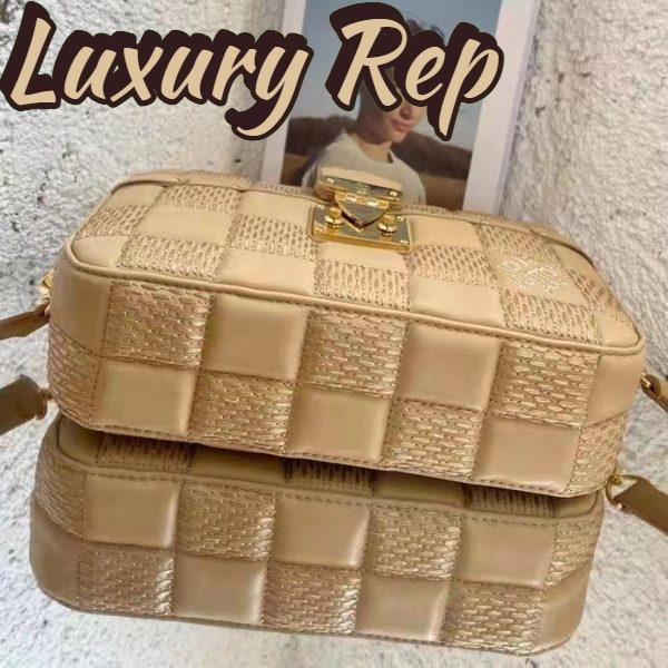 Replica Louis Vuitton LV Women Troca MM Handbag Beige Damier Quilt Lambskin Calfskin 6