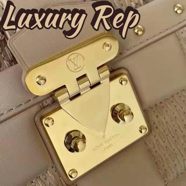 Replica Louis Vuitton LV Women Troca MM Handbag Beige Damier Quilt Lambskin Calfskin 9