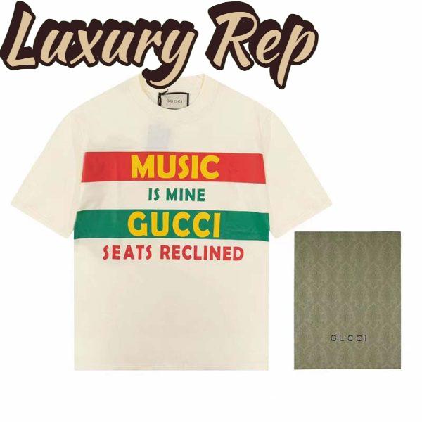 Replica Gucci GG Women Gucci 100 Cotton T-Shirt White Cotton Jersey Crewneck Oversize Fit 2