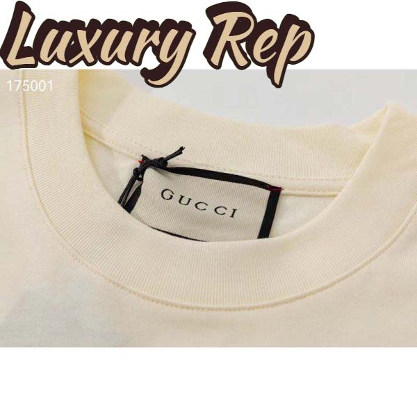 Replica Gucci GG Women Gucci 100 Cotton T-Shirt White Cotton Jersey Crewneck Oversize Fit 8