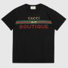 Replica Gucci GG Women Gucci Boutique Print Oversize T-Shirt Cotton Jersey Crewneck
