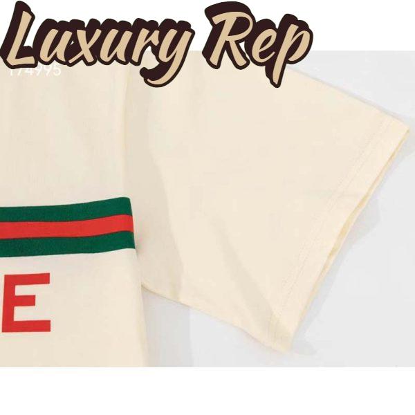 Replica Gucci GG Women Gucci Boutique Print Oversize T-Shirt White Cotton Jersey Crewneck 9