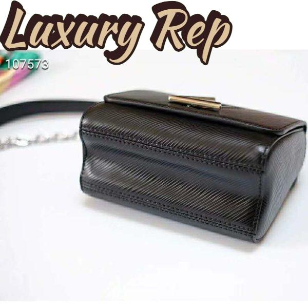 Replica Louis Vuitton LV Women Twist Belt Chain Wallet Black Epi Leather 5