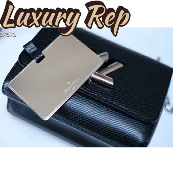 Replica Louis Vuitton LV Women Twist Belt Chain Wallet Black Epi Leather 8