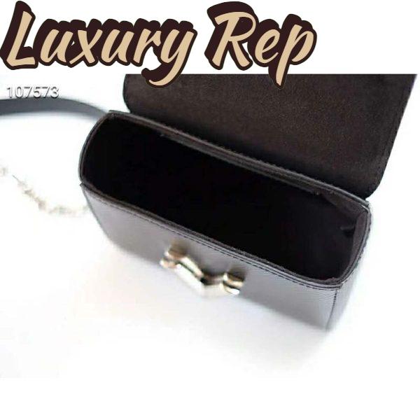 Replica Louis Vuitton LV Women Twist Belt Chain Wallet Black Epi Leather 9