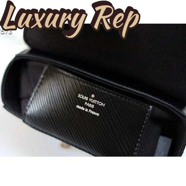 Replica Louis Vuitton LV Women Twist Belt Chain Wallet Black Epi Leather 10