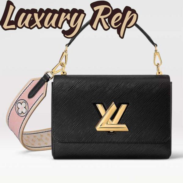 Replica Louis Vuitton LV Women Twist MM Black Epi Grained Leather