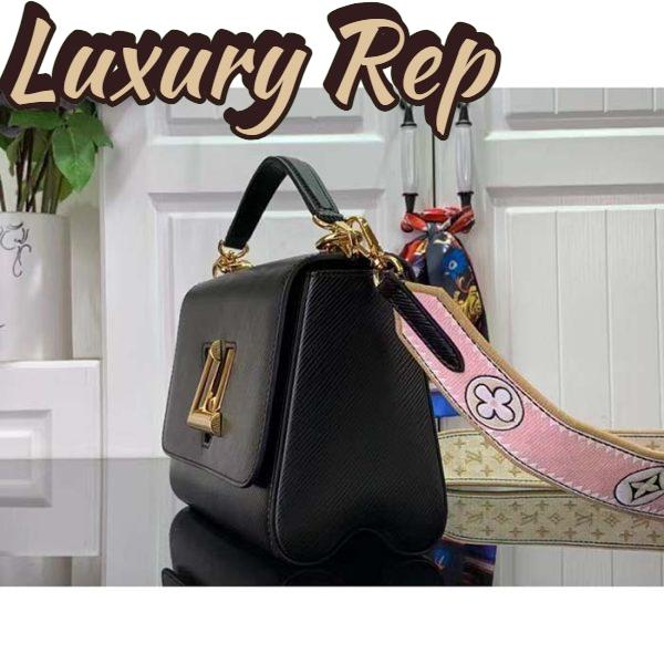 Replica Louis Vuitton LV Women Twist MM Black Epi Grained Leather 5