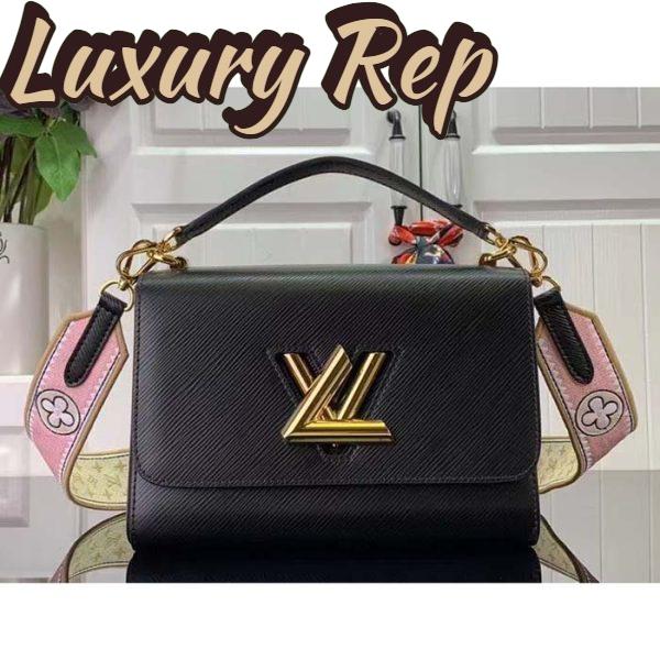 Replica Louis Vuitton LV Women Twist MM Black Epi Grained Leather 6