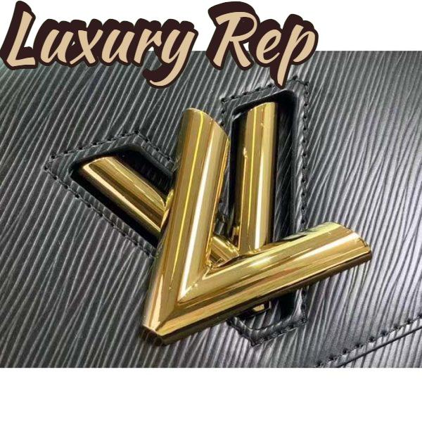 Replica Louis Vuitton LV Women Twist MM Black Epi Grained Leather 9