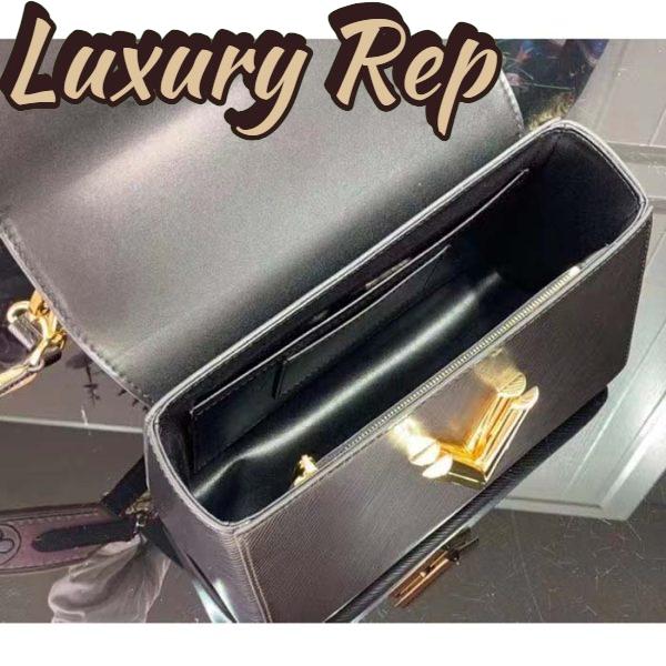 Replica Louis Vuitton LV Women Twist MM Black Epi Grained Leather 11