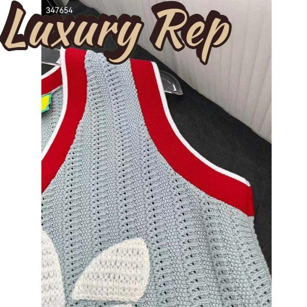 Replica Gucci Men GG Adidas x Gucci Rib Stitch Sleeveless Top Cotton Trefoil Embroidery Knit V-Neck 8