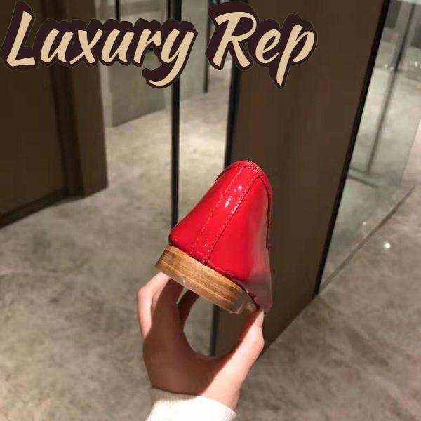 Replica Chanel Women Ballerinas in Patent Calfskin Leather-Red 10